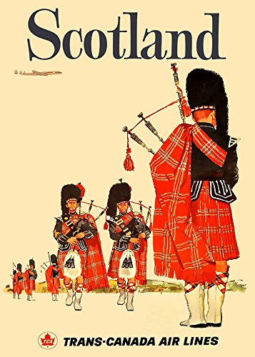 Scotland Wall Art Scotland Poster Scottish Print Travel Advert 1963 Glasgow Edinburgh, 11.7 x 16.5 (A3)