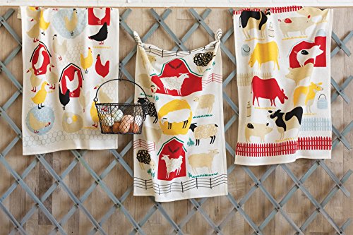 Now Designs Cotton Floursack Kitchen Dish Towels, Set Of Three, Farm To Table 3 Count #TOP5