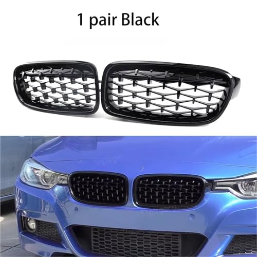 Calandre de course double lattes noire pour BMW Série 3 2011-2019 - 2