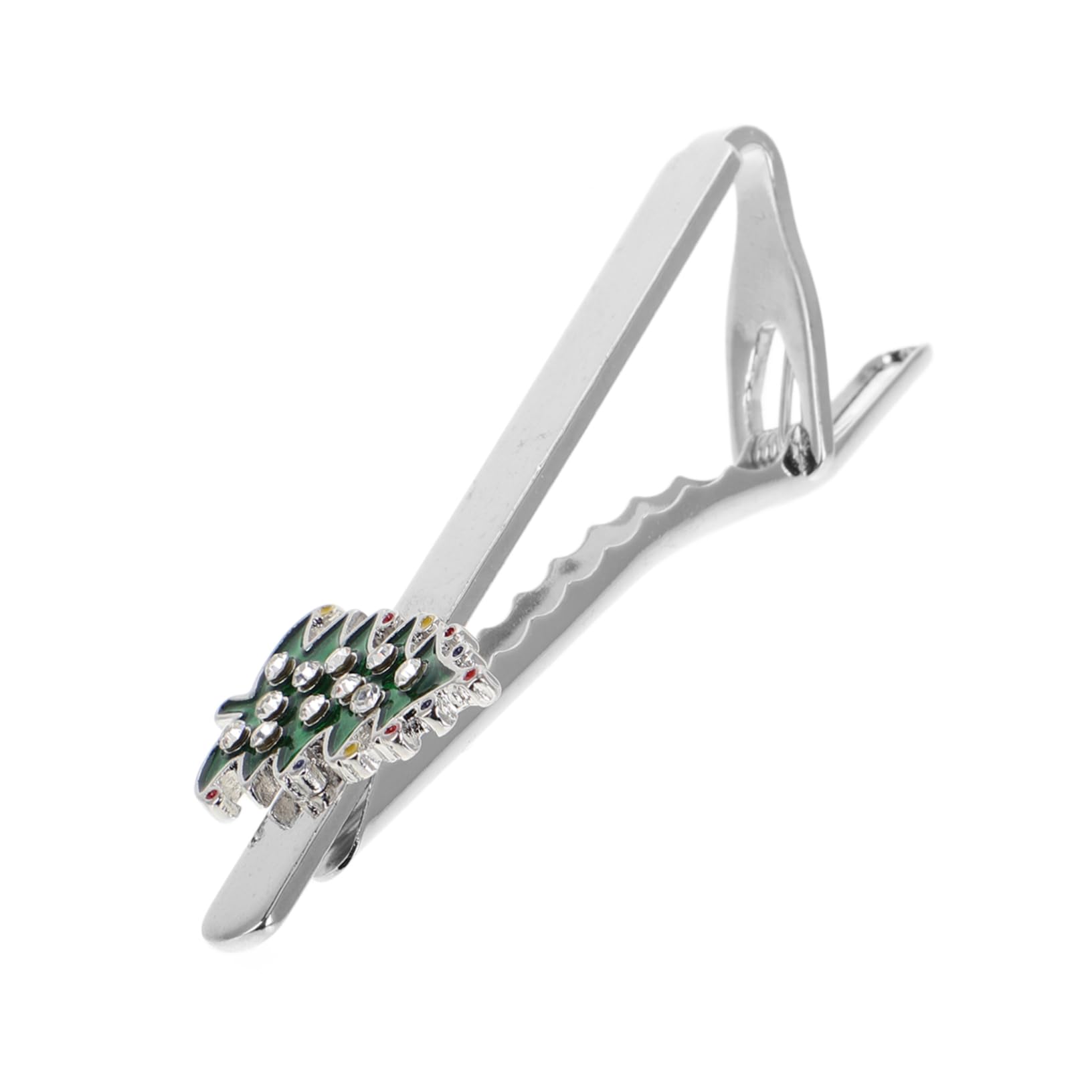 TENDYCOCO Elegant Festive Snowflake Christmas Tree Tie Clasp For Men Unique Holiday Accessory And Business Suit Clip Present For Men