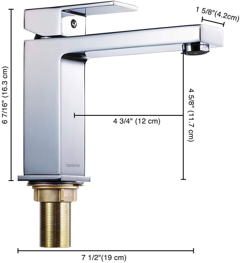 Frее Shірріng 🛒 Aquaterior 2.2 GPM Modern Chrome Single Handle Bathroom Faucet One Hole Bathroom Vanity Sink Faucet Lead-Free CEC 🔥 Flаѕh Sаlе Aquaterior 2.2 GPM Modern Chrome Single Handle Bathroom Faucet One Hole Bathroom Vanity Sink Faucet Lead-Free CEC