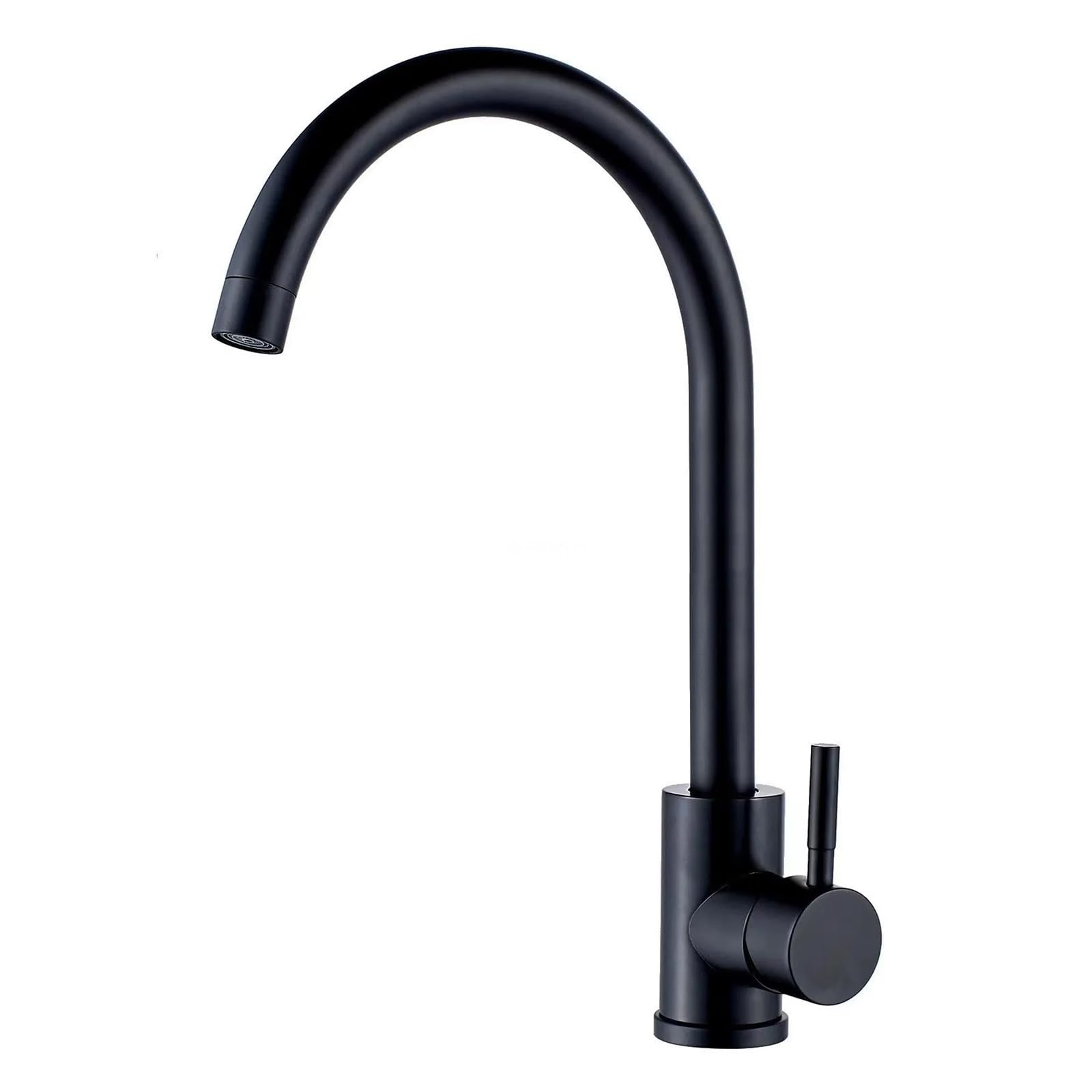 Grifo de cocina para evitar salpicaduras con salida en panal de acero inoxidable negro G1/2