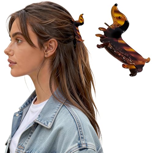 Pinza para cabello pequeña con diseño de perro salchicha miniatura 1