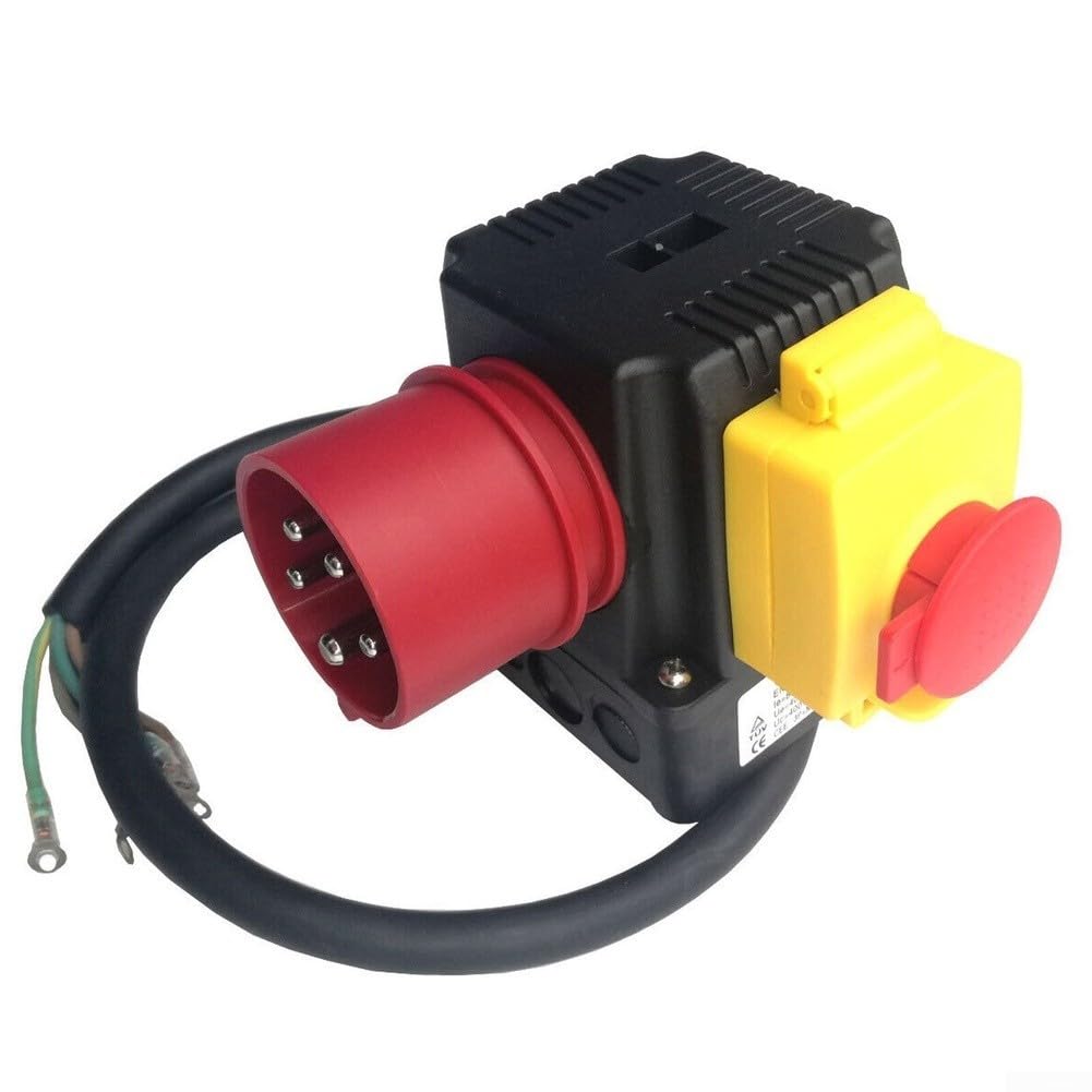 Interrupteur électromagnétique 12 A 400 V Protection sous tension Interrupteur de sécurité industriel PVC étanche IP54 Interrupteur d'arrêt d'urgence pour tours, fraisage, machines d'atelier