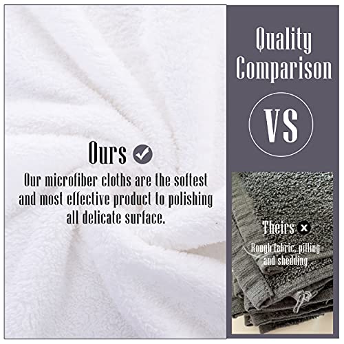 24 Pack Kitchen Dishcloths - Does Not Shed Fluff - No Odor Reusable Dish Towels, Premium Dish Cloths, Super Absorbent Coral Fleece Cleaning Cloths, Nonstick Oil Washable Fast Drying (White) #TOP5