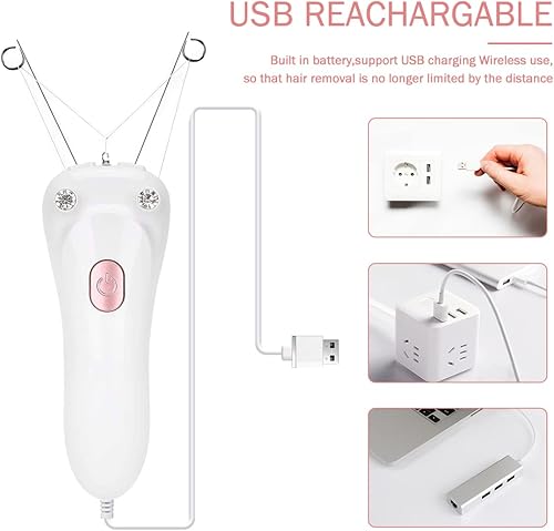 Miniatura 7 de Removedor de vello facial, depiladora eléctrica inalámbrica para mujer, depiladora de hilo facial, depiladora de belleza para mujer, removedor de