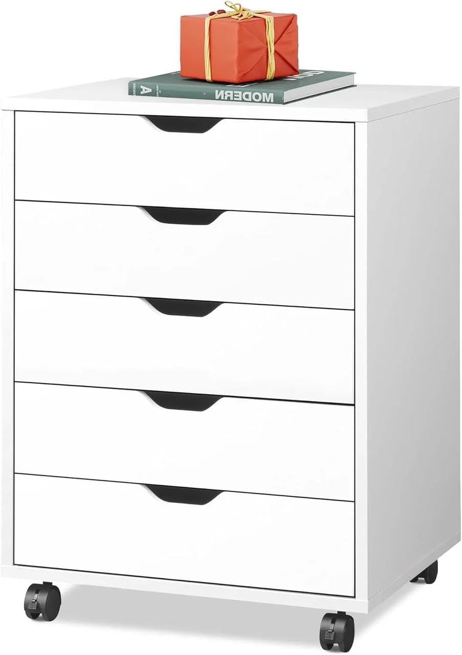 Moado 5-Drawer Wood Storage,Mobile File Cabinet with Wheels,White, We Value Your Feedback.If You Love Our or Have Any Issues, Please Consider Leaving a Review. It Helps us Improve.