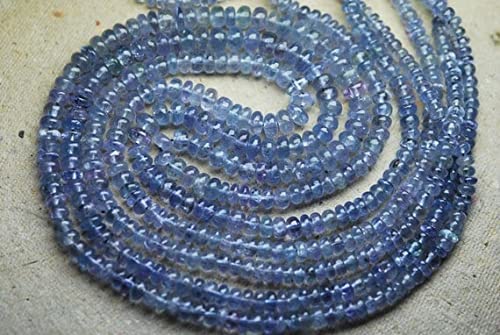 Tanzanite smooth rondells fil perles de 3-5mm pour sublimer vos colliers d'été fait main
