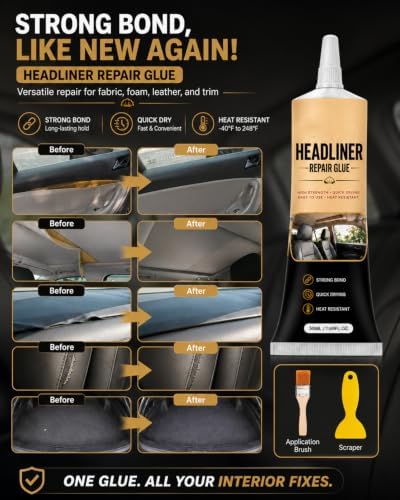 Waterproof Car Headliner Repair Glue, Headliner Repair Adhesive，1Set - 5