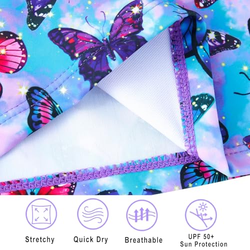 Image of Vogseek Girls Rash Guard Two Pieces Swimsuit Long Sleeve Bathing Suit for 3-10 Years