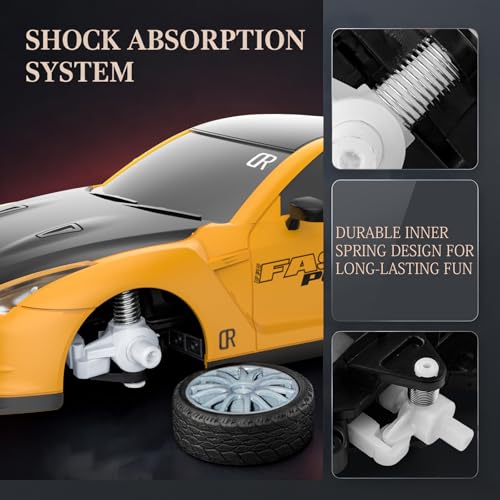 Image of Remote Control Car RC Drift Car 2.4GHz 1:24 Scale 4WD 20KM /H High Speed Model Vehicle with LED Lights Drifting Tire Racing Sport Toy Car for Adults Boys Girls Kids Gift