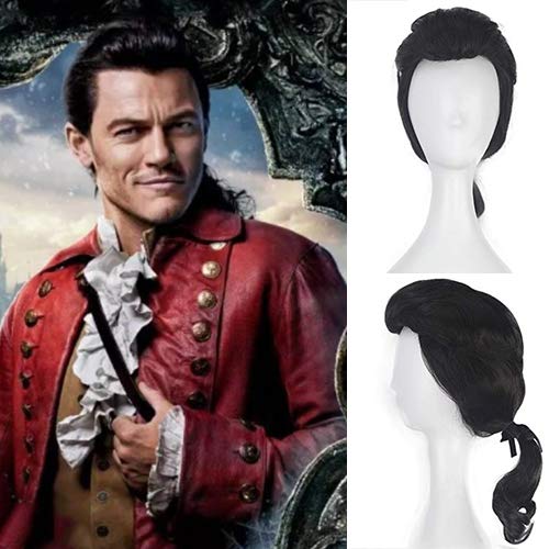 IVY HAIR ディズニー コスプレBeauty and Beastウィッグ 美女と野獣 (アニメ映画) 野獣（ビースト）ハロウィン 風 コスプレ ガストン Gaston cosplay wig(自然黒)のサムネイル