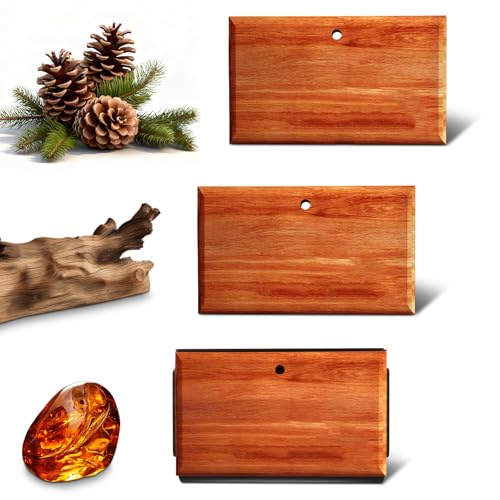 ttstar Car Air Freshener - The Original Wood Air Freshener - Car Odor Eliminator - Long Lasting Scent - Metal Clip - Essential Oils - Clean Ingredients - Variety 3 Pack Refill - NO Clip Included