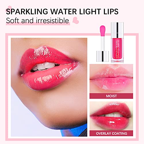 Dageda Tinted Lip Oil Plumping Lip Gloss, Hydrating Lip Glow Oil Lip Care Moisturizing Clear Lip Oil For Dry Lips, Nourishing Glossy Glass Lip Oil Gloss Non-Sticky Shine Lip Tint (07 Raspberry) #TOP1