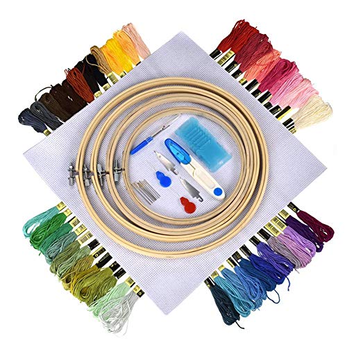 5 Juego de costura de punto de cruz Agujas de coser a mano de color arco iris Costura Herramienta artesanal para un juego completo de kit de inicio de bordado Roscadoras Herramienta de costura
