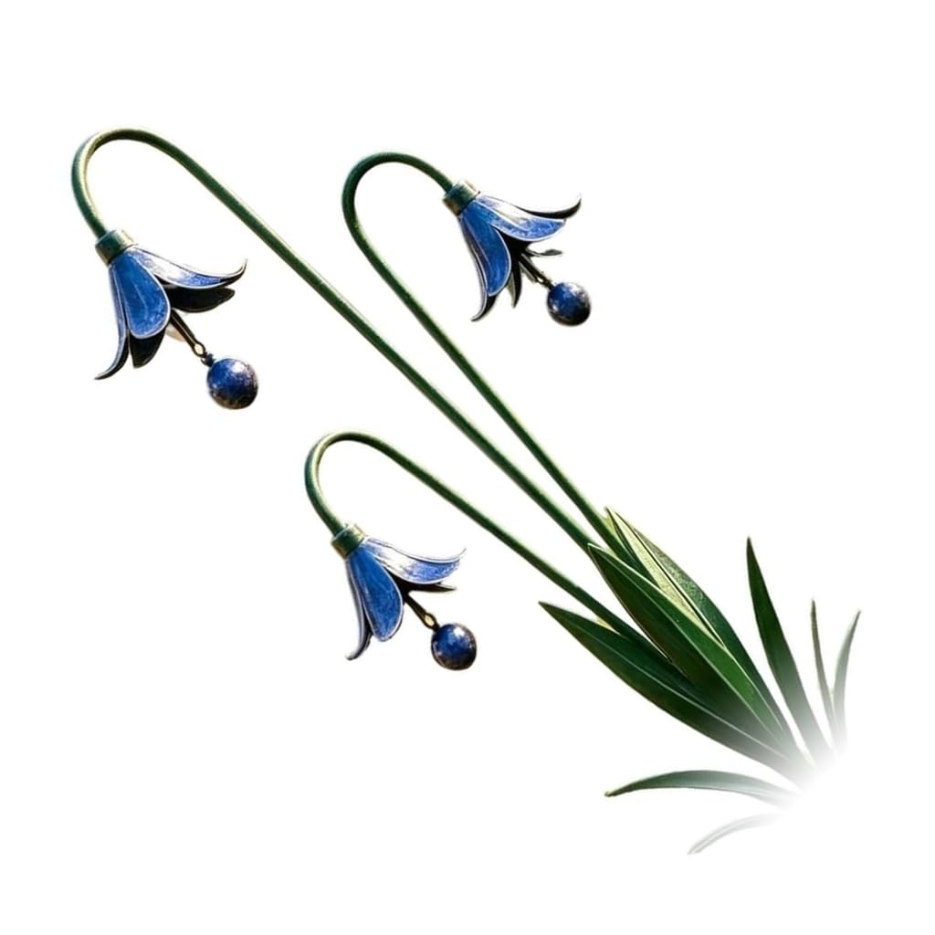 Piquet de jardin en fer en forme de fleur bleue pour extérieur