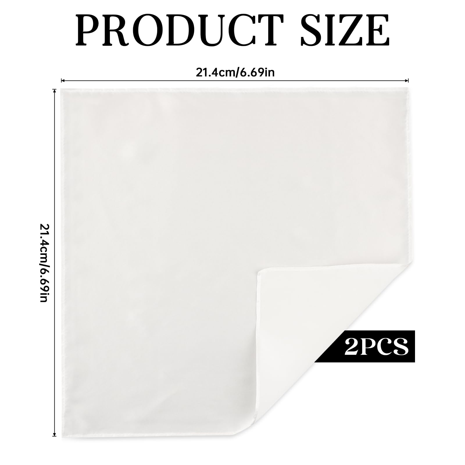 2Pcs Men's Handkerchiefs Selected Soft Solid Hankies Suit White Pocket Squares Towel Premium Gents Hankies for Men Women Christmas Father's Day Gifts