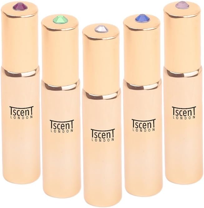 Tscent London Femme Perfume Oil Extract Set -AMOUR JINX SIREN VICE LIBERTY - For Women No Alcohol 5x10 ml Easy Use Travel Roll-on