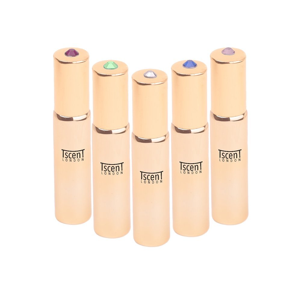 Tscent London Femme Perfume Oil Extract Set -AMOUR JINX SIREN VICE LIBERTY - For Women No Alcohol 5x10 ml Easy Use Travel Roll-on