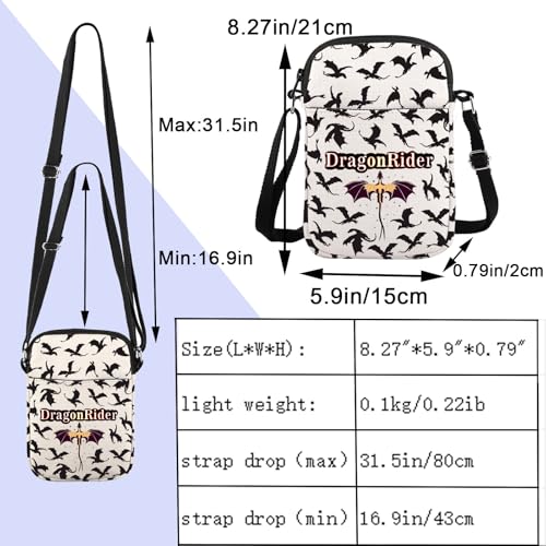 ENSIANTH Dragonrider Crossbody Purses Bag Romantasy Fantasy Bookish Gift Dark Romance Crossbody Purses Bag Dragon Lover Gift2