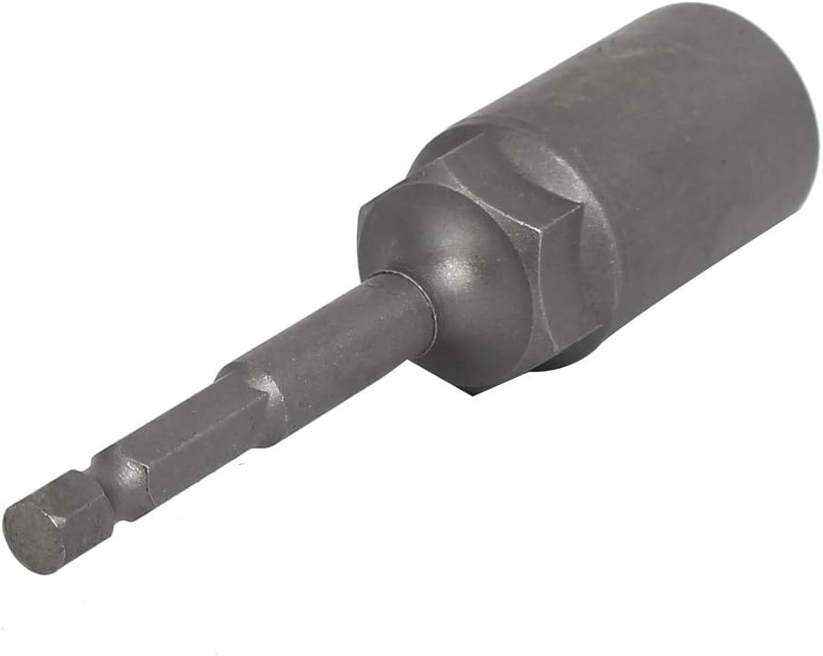 uxcell 17mm Socket 1/4-inch Hex Shank 100mm Length Nut Drivers Adapter Drill Bit Gray