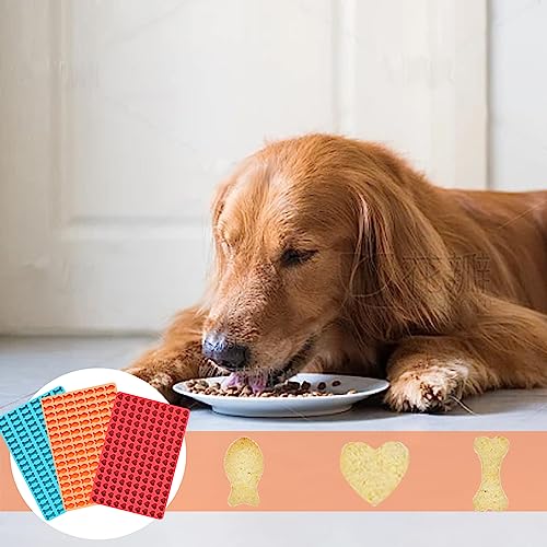 Backmatte Hundekekse, 1.5 cm Silikon Backmatte, 150 Löcher Hundekekse Backform, Herzenbackform, Hundekekse Mini Backunterlage für Hundekekse und Leckerlis DIY (Rot)