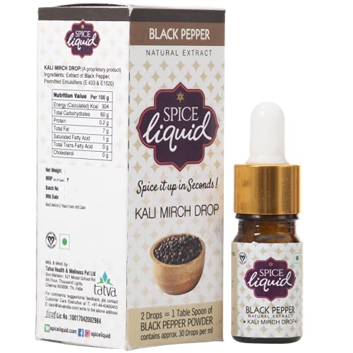 SPICE LIQUID Black Pepper / Kali Mirch Natural Extract Drops For Food