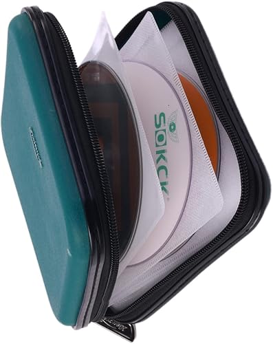Miniatura 42 de Billetera para CD y DVD, capacidad de 32 unidades, soporte para funda de DVD y CD para automóvil, disco de almacenamiento portátil de DVD/VCD, funda
