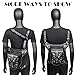Steampunk Waist Bag Fanny Pack Fashion Gothic Leather Shoulder Crossbody Messenger Bags Thigh Leg Hip Holster Purse Travel Pouch Hiking Sport Chain Bags for Women Men