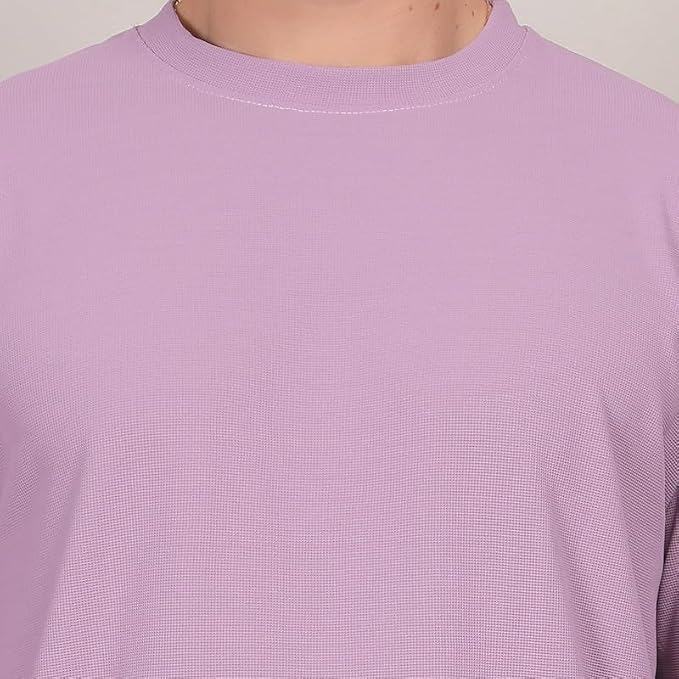 Image of Solid Self Design Oversized Tshirt for Men | Oversize T-Shirts for Men | Men Drop Shoulder Tshirts | Bagy Fit Men Tshirt