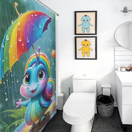 Rideau de douche escargots 140x183 cm lavable en machine avec 12 crochets - 3