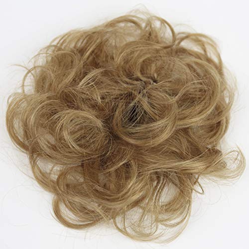 Preisvergleich Produktbild PRETTYSHOP 100% Echthaar Humanhair Haargummi Haarteil hairpiece Haarverdichtung Zopf Haarband Haarschmuck div. Farben (honigblond #27)