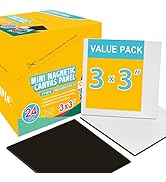 AUREUO Mini Magnetic Canvas Panel 3x3 Inch / 24 Pack - Small Square Canvas Board for Kids, Ideal ...