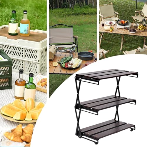 Support de camping pliable extensible en acier à installation facile sans outil