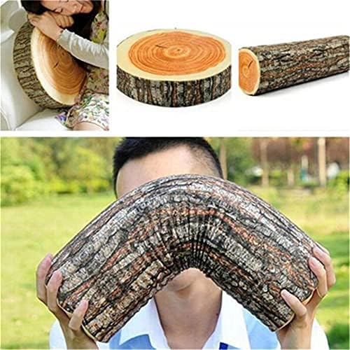 KISSFRIDAY 2pcs Creative Natural Wood Design Tree Trunk Log Cushion Soft Chair Cushion Pillows Gift Home Sofa