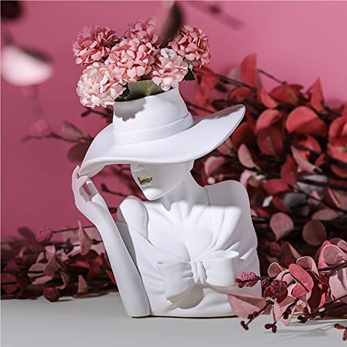 Flower Vase, Resin Vase, Creative Unique Woman Arrangement Decorative Vase, Art Vase For Home Office Living Room Wedding And Events Decor #TOP1