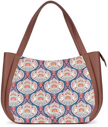 Women’s Jute & Vegan Leather Tote Bag – Handcrafted Shoulder Handbag, Spacious Carryall Work Bag for Office, Travel & Daily Use