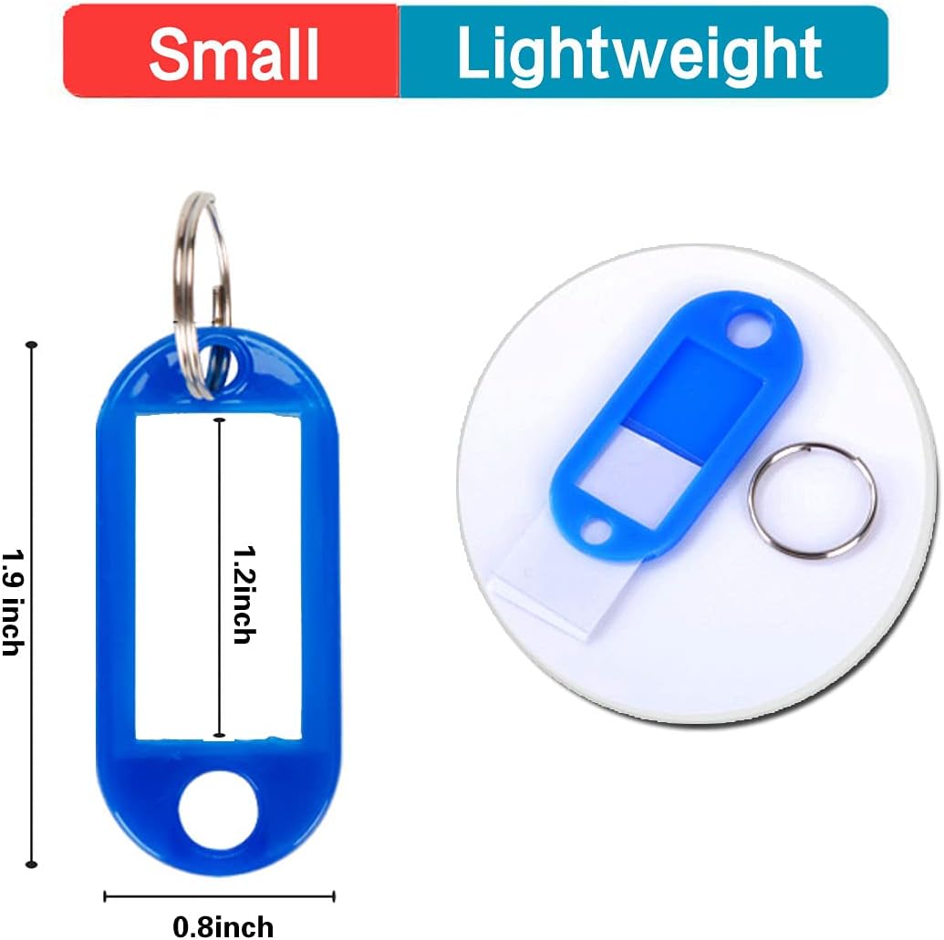 40 Pack Blank Labeling Tags，Key Tags with Ring and Label Window，for Travels Luggage Pet Name Memory Stick Tags，8 Colors : Office Products