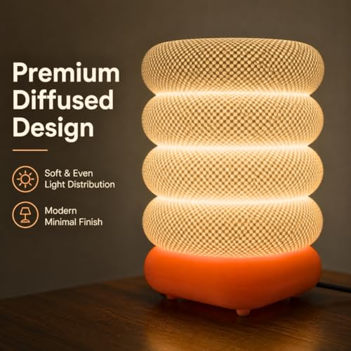 Image of Handcrafted Wooden Table Lamp, Minimalist Lighting for Bedroom, Living Room & Office, Eco-Friendly Desk Lamp, LED Bulb Compatible, Rustic Home Decor Accent Light (Minimalist)