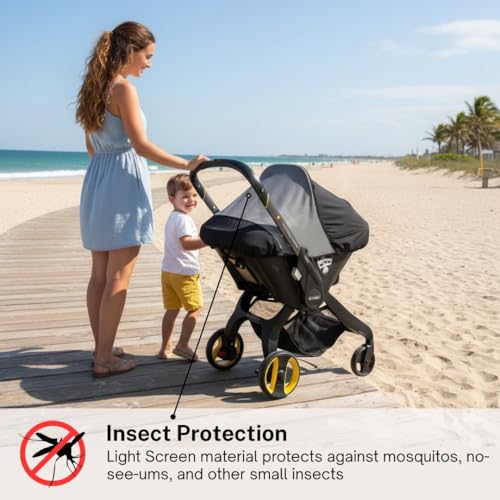 Image of SASHA'S Sunshade & Insect Cover Compatible with The Doona Infant Car Seat Stroller (Stroller not Included)
