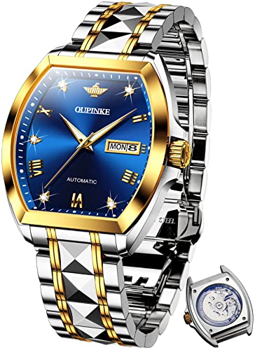Montre automatique de luxe avec bracelet bicolore, le cadeau masculin idéal