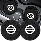 Car Cup Holder Coaster for Nissan Series Recessed Silicone Non Slip Car Interior Accessories Car Coaster 2PC Black