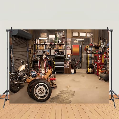 Fondo fotográfico moto vintage 7x5 ft miniatura 3