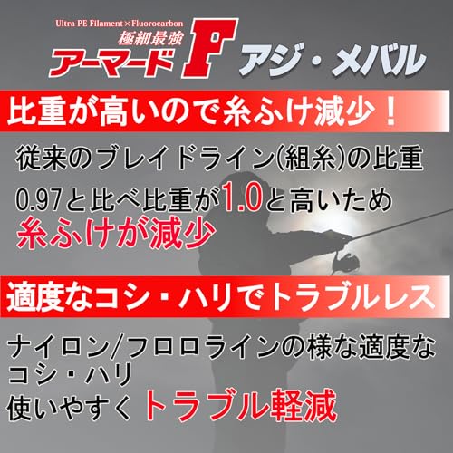 DUEL(デュエル) PEライン 0.4号 アーマード F アジ・メバル 150M 0.4号 MP ミルキーピンク アジ・メバル H4141-MP 5枚目