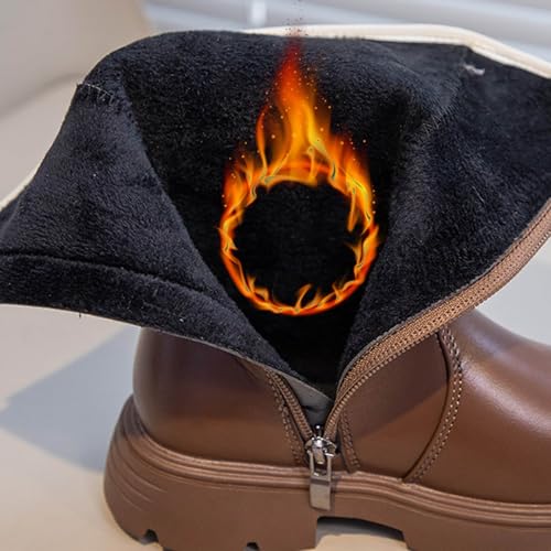 Girls Mid Calf Boots Pearl Butterfly High Top Western Boots Chunky Low Heel Stylish Non-Slip Princess Riding Shoes4