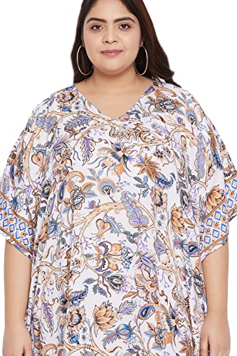 Image of Oussum Women Kaftan Plus Size Polyester Summer Lightweight Caftan Swimsuit Cover Ups Maxi African Mumu Lounge House Dress