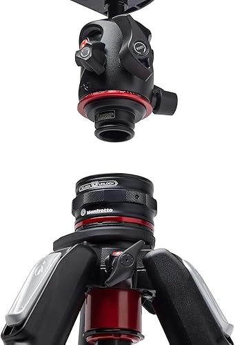 Miniatura 3 de Manfrotto Kit de trípode de carbono de 4 secciones, trípode para cámara con cabezal de bola con sistema de liberación rápida de movimiento, kit de