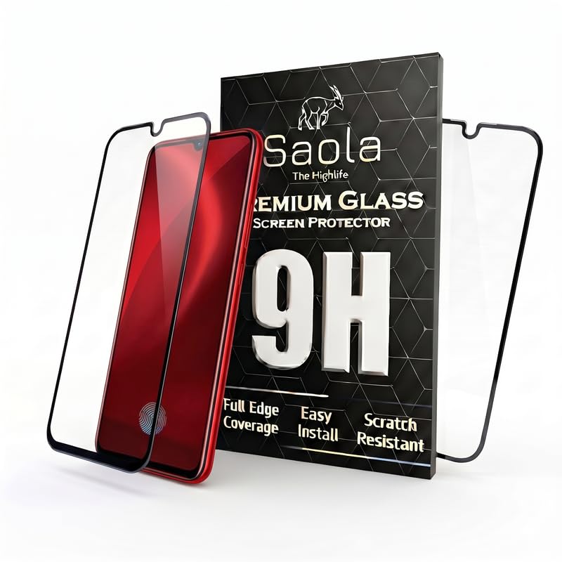 Image of Saola Hd+ Oleophobic Tempered Glass Screen Protector For Vivo V11 Smartphone(Pack Of 2) With Free Installation Kit. Full Screen Coverage - 6.41 Inch