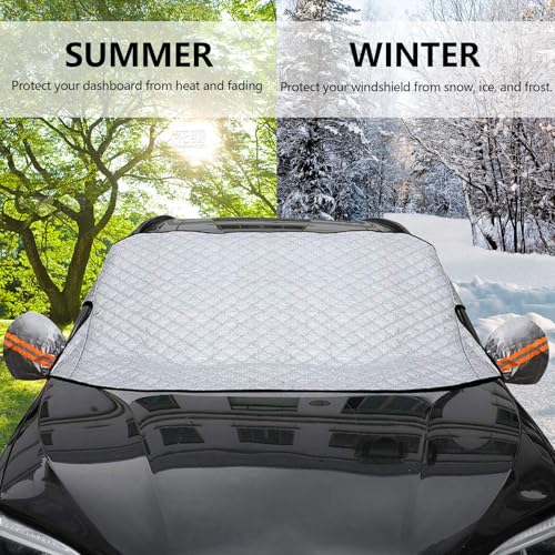LAINIKE Frontscheibenabdeckung Windschutzscheibenabdeckung Scheibenabdeckung Auto 150 x 100cm Auto Frostabdeckung Sonnenschutz Winter Faltbar Windschutzscheiben Abdeckung