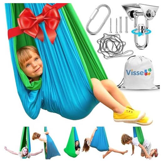 Indoor Swing for Kids & Adults + 360° Swivel Hanger- Helps with ADHD/ADD, Autism, Sensory Processing Disorder & More/ Convertible Therapy Swing- Healing and Relaxing/ Outdoor Indoor Sensory Swing